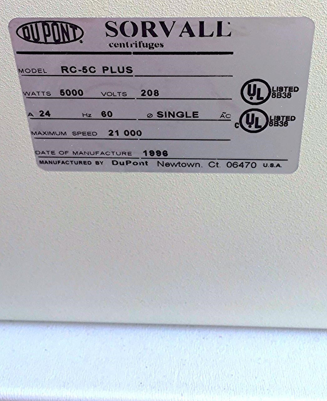 100% REFURBISHED SORVALL RC 5C PLUS REFRIGERATED HIGHSPEED CENTRIFUGE SS34 ROTOR