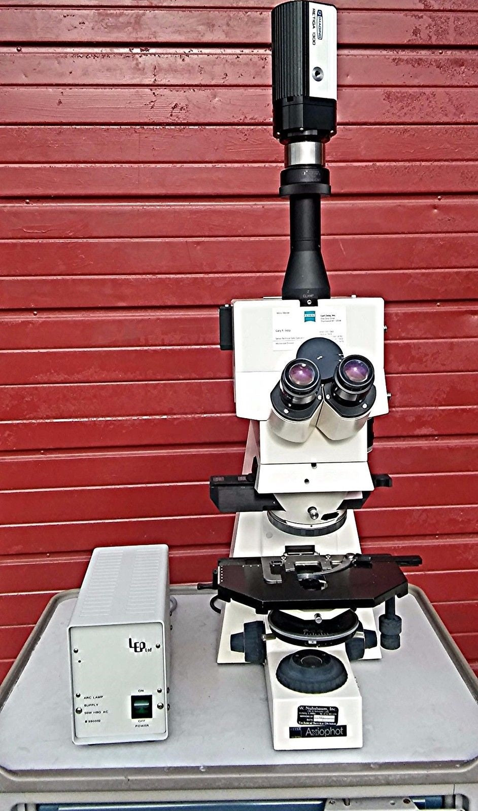 ZEISS AXIOPHOT FLUORESCENCE POLARIZED FILTER MICROSCOPE PULNIX TM-745 CAMERA