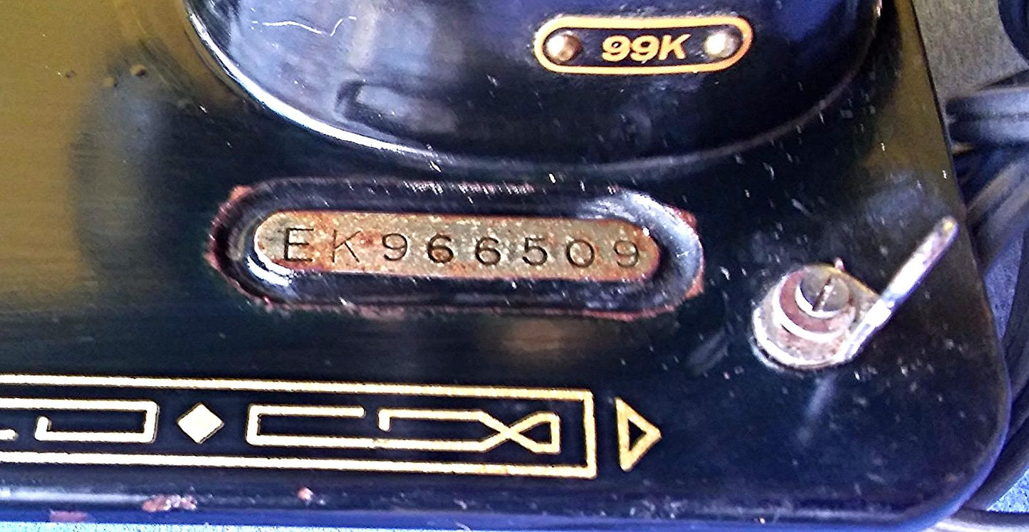 1955 SINGER MODEL 99K SEWING MACHINE EK966509 PERFECT WATCH VIDEO FREESHIP