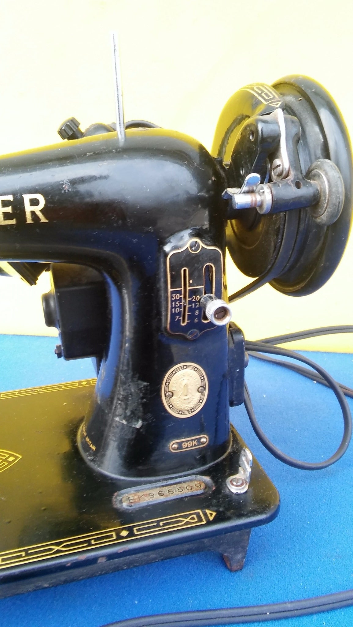 1955 SINGER MODEL 99K SEWING MACHINE EK966509 PERFECT WATCH VIDEO FREESHIP