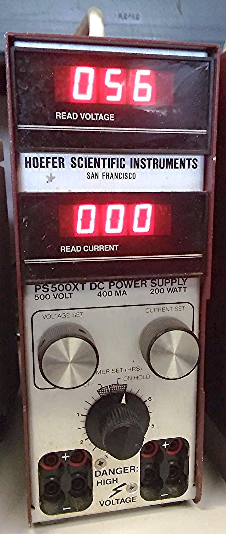 HOEFER PS500XT VARIABLE DC POWER SUPPLY 500V 200W Electrophoresis 100% FREE SHIP