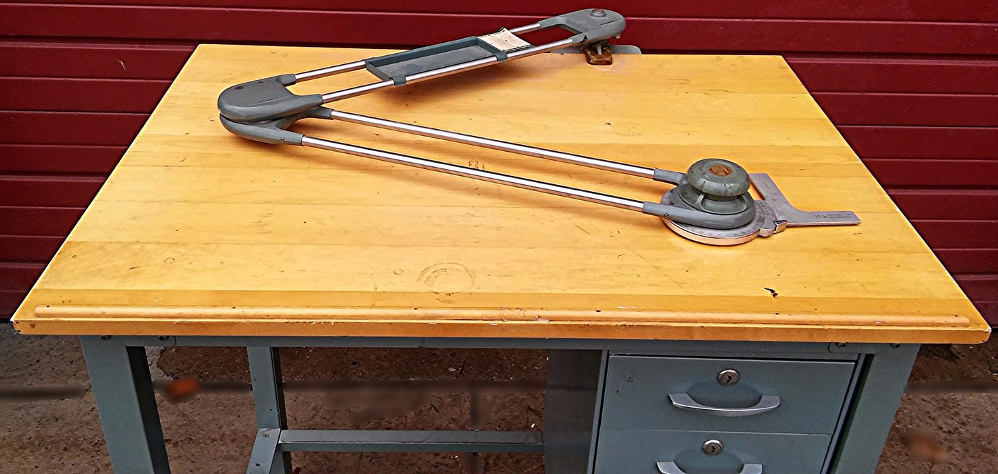 1950's VINTAGE HAMILTON DRAFT TABLE KEUFFEL & ESSER V-Track Drafting FREESHIPPIN
