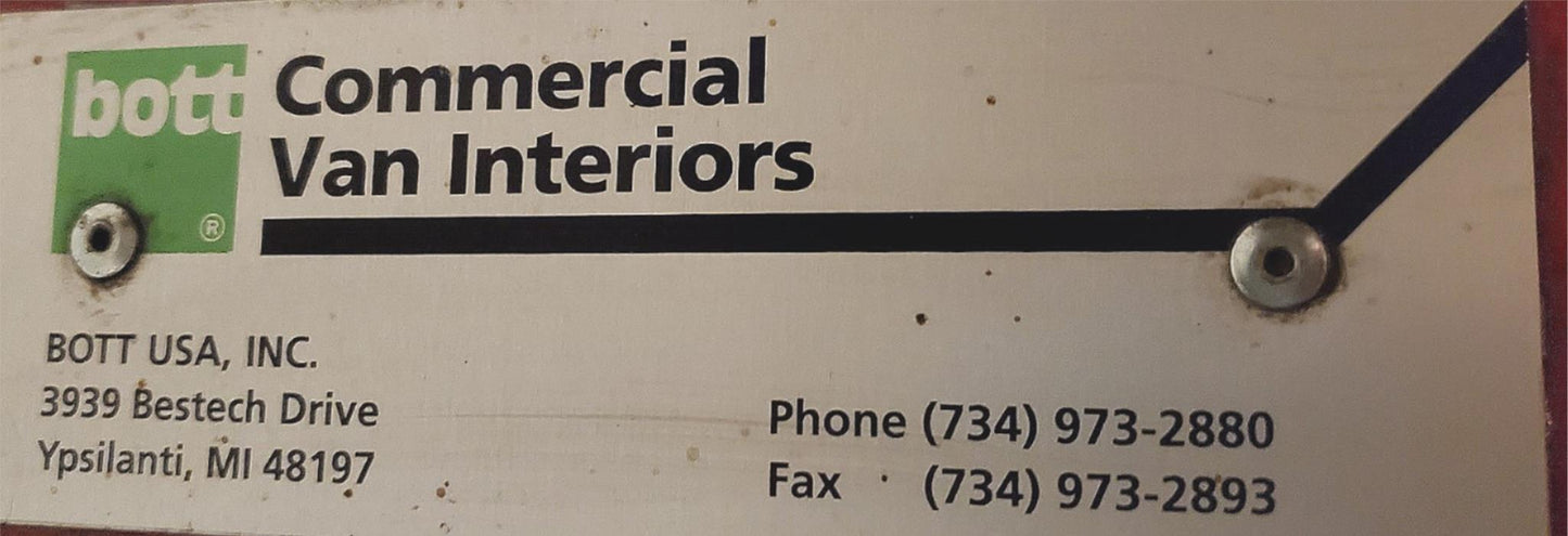 BOTT UTILITY VEHICLE VAN TRUCK TOOL STORAGE BIN CABINET DRAWER SYSTEM FREE SHIP