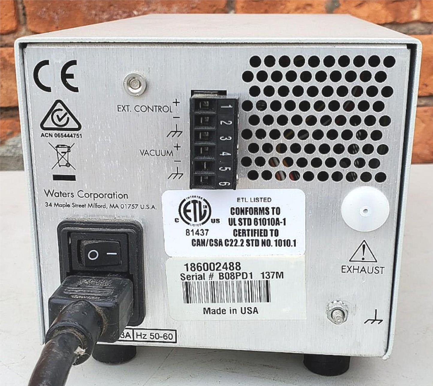 WATERS 4 CHANNEL IN-LINE DEGASSER AF 100% WORKING WARRANTY WATCH VIDEO FREE SHIP