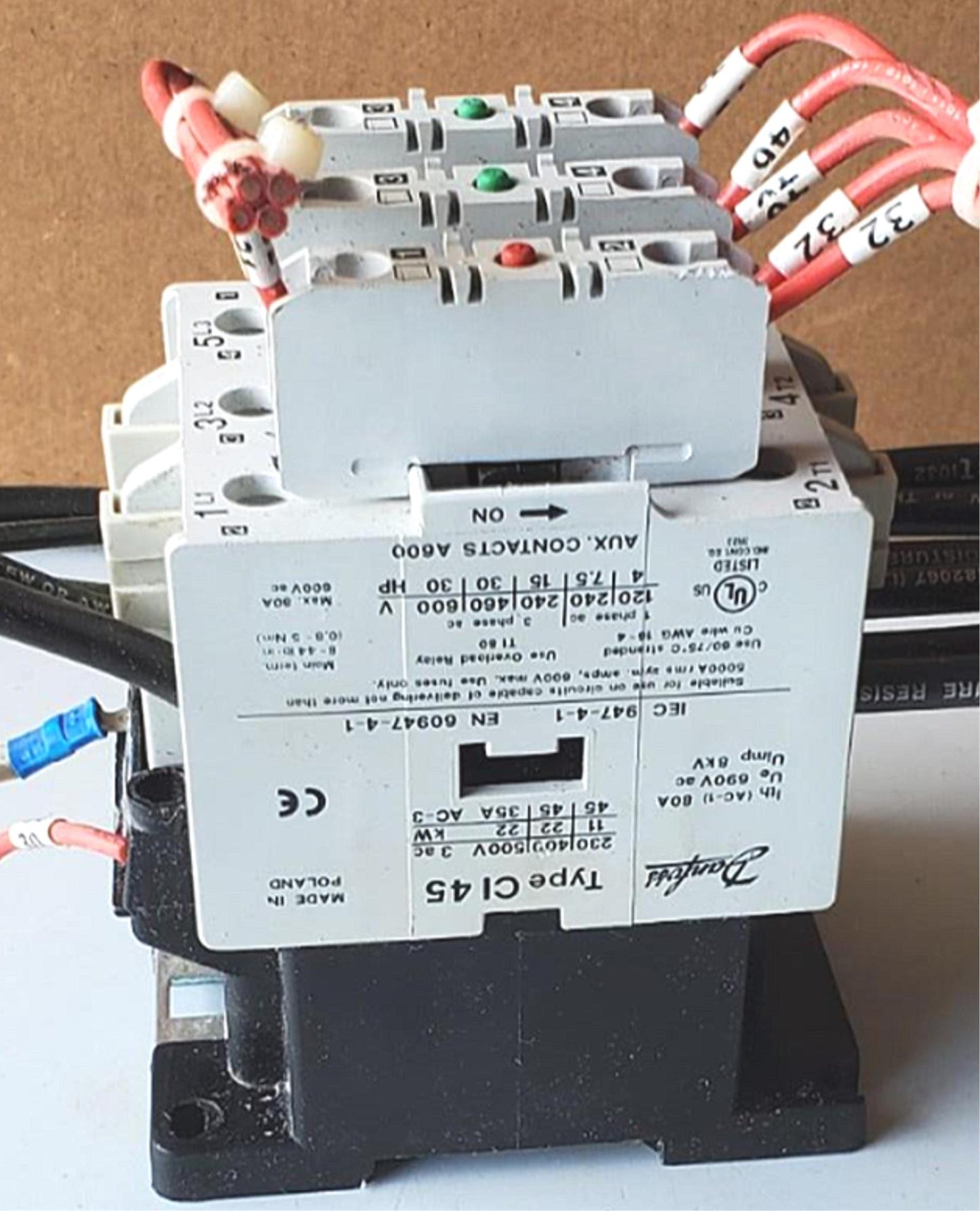 DANFOSS TYPE CI45 CONTACTOR & two 037H011 + 037H0112 Auxiliary Contacts FREESHIP