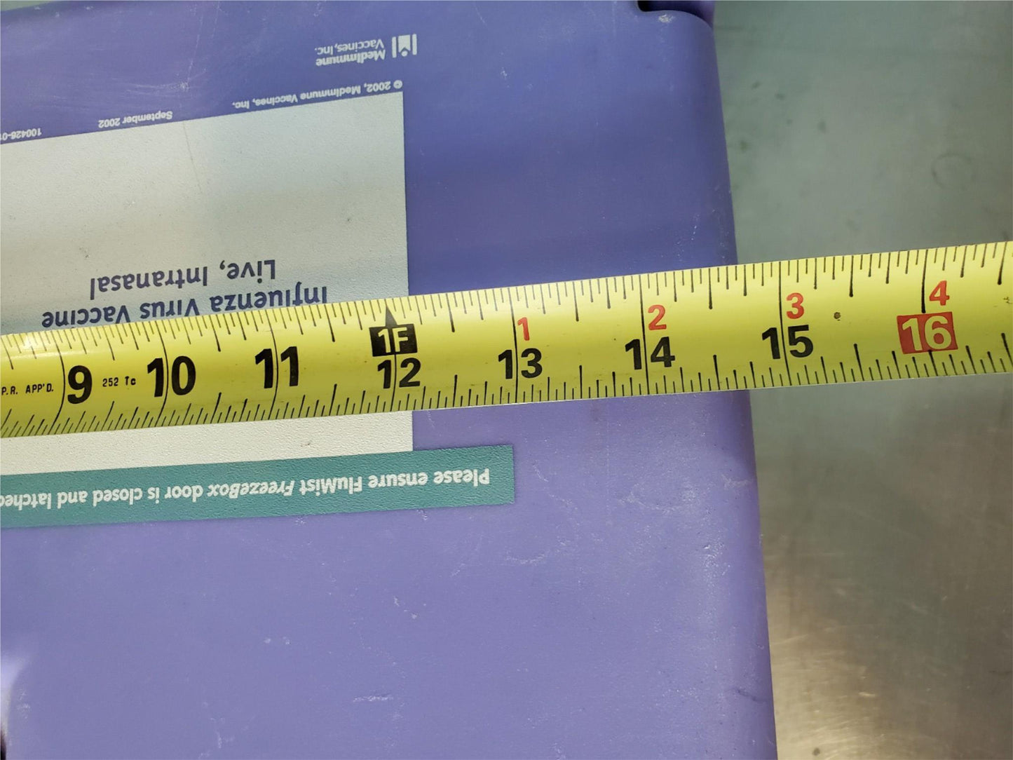 MEDIMMUNE WYETH INFLUENZA VACCINE CONTAINER STORAGE COLD BOX FREEZER 5°F = -15°C