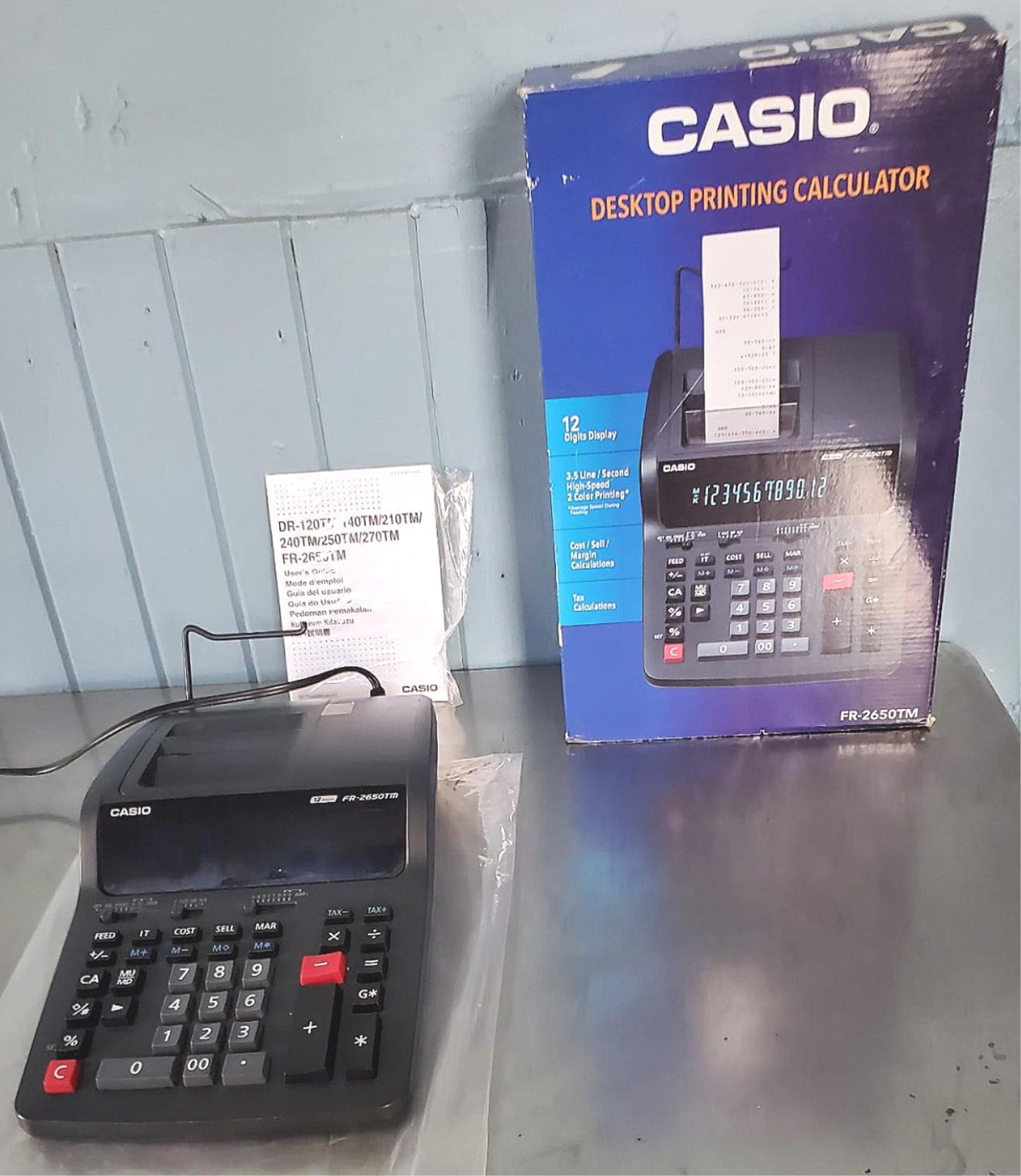 CASIO FR-2650TM DESKTOP CALCULATOR STORE DISPLAY withMANUAL 100%TESTED FREE SHIP