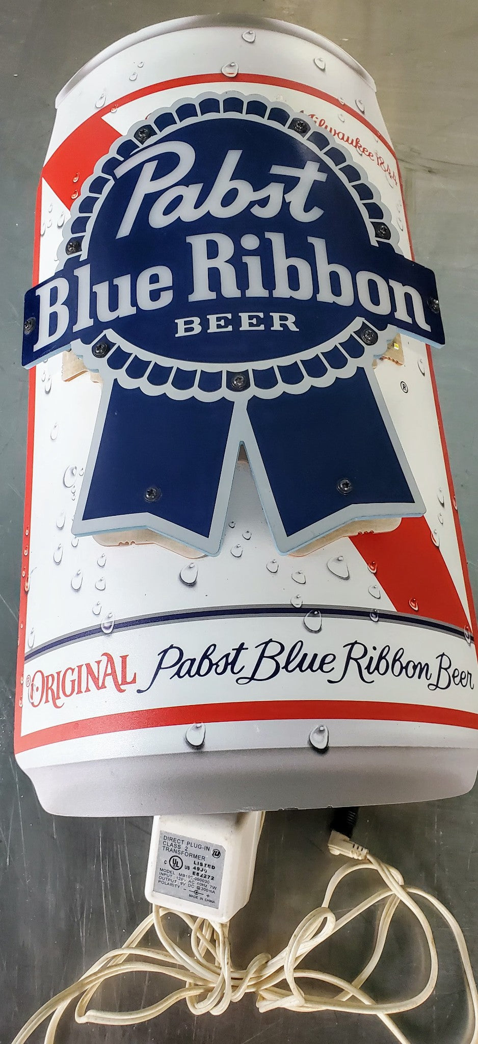 2ND: ORIGINAL PBS PABST BLUE RIBBON LIGHTED LIT WALL SIGN FREE SHIP