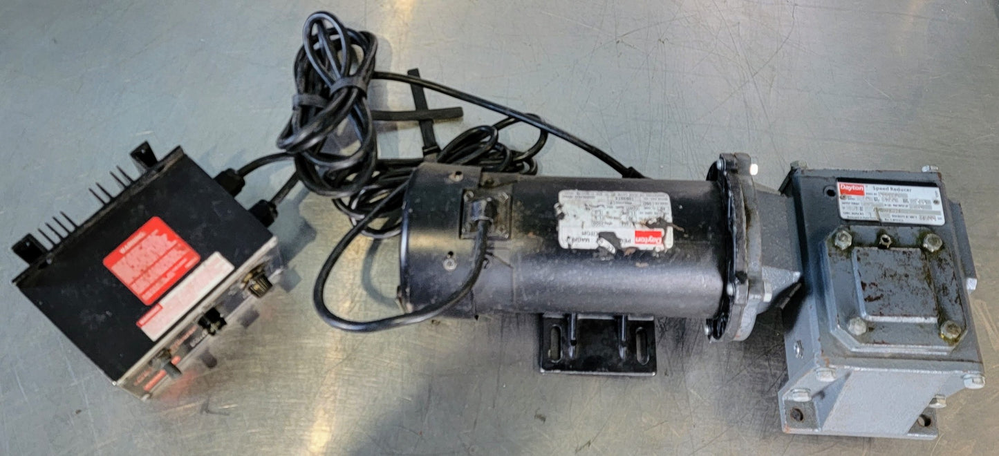 DAYTON DC GEARMOTOR 90V SPEED REDUCER & SPEED CONTROL 5:1 FREE SHIP WATCH VIDEO