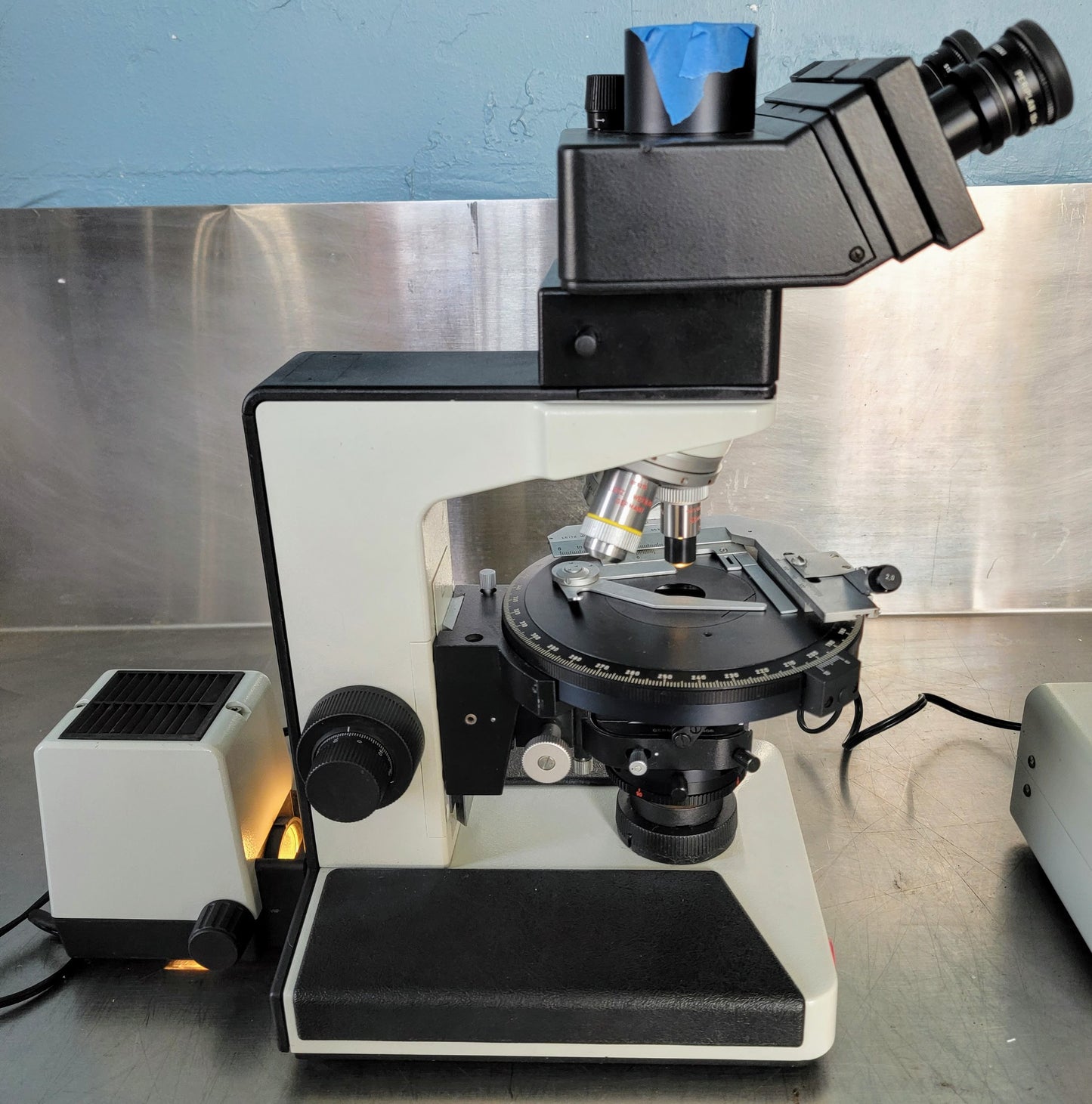 REFURB LEITZ LABORLUX12S POLARIZING MICROSCOPE ROTARY STAGE CONDENSER WATCHVIDEO