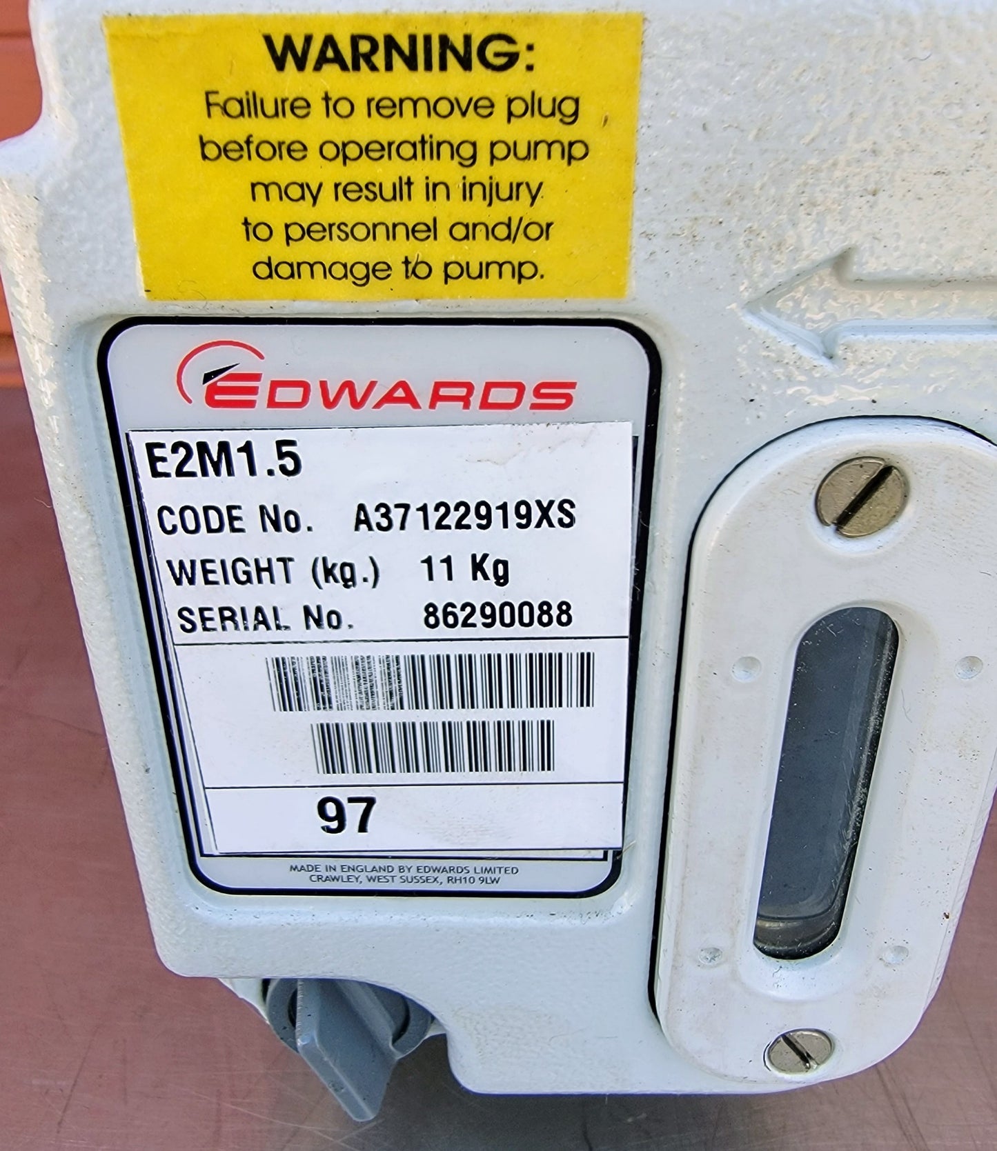 230Volt EDWARDS 1.5 E2M1.5 ROTARY VANE VACUUM PUMP wMANUAL WATCH VIDEO FREE SHIP