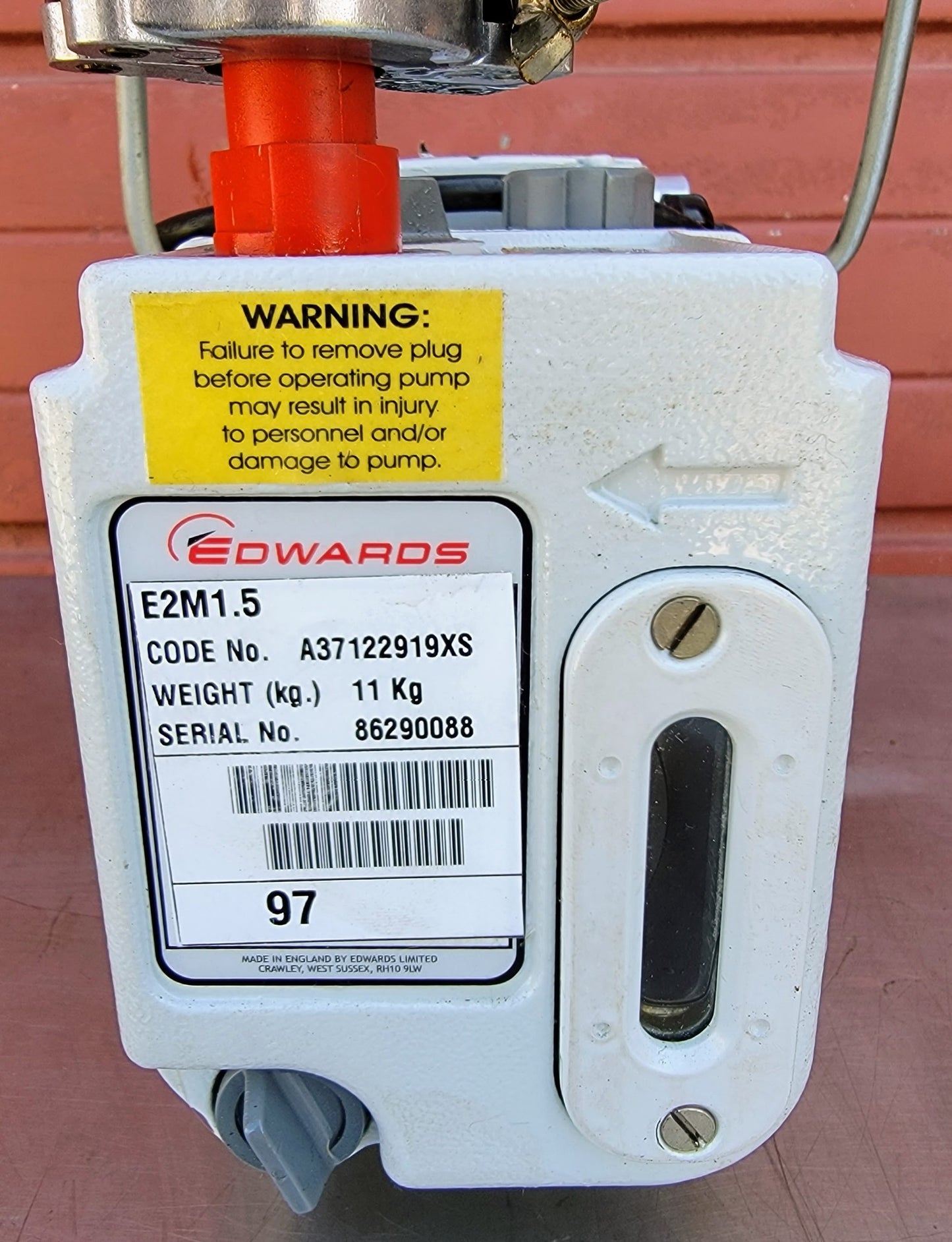 230Volt EDWARDS 1.5 E2M1.5 ROTARY VANE VACUUM PUMP wMANUAL WATCH VIDEO FREE SHIP