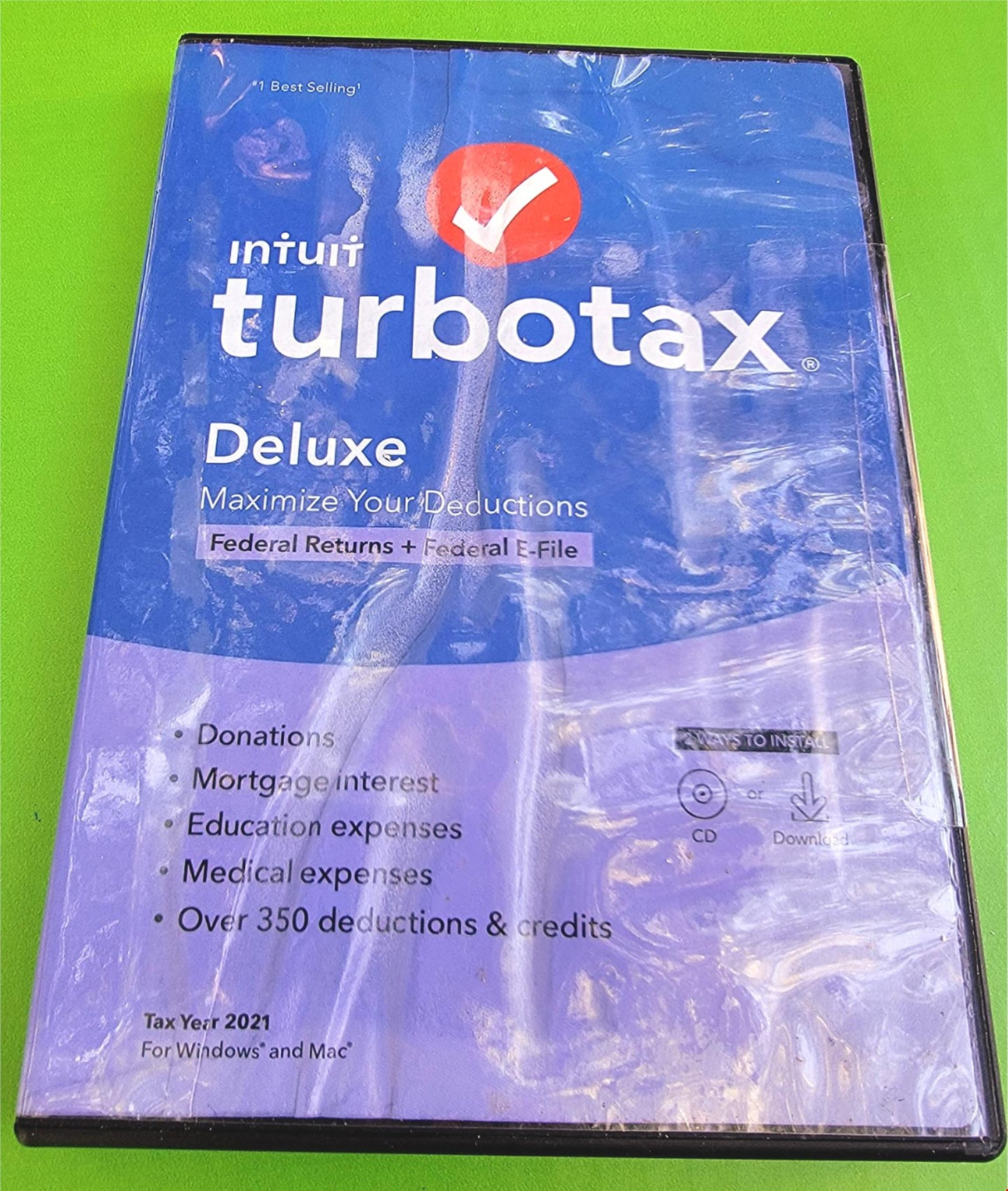 New WINDOWS MAC TURBOTAX DELUXE TAX YEAR 2021 FEDERAL RETURNS E-FILE FREESHIP
