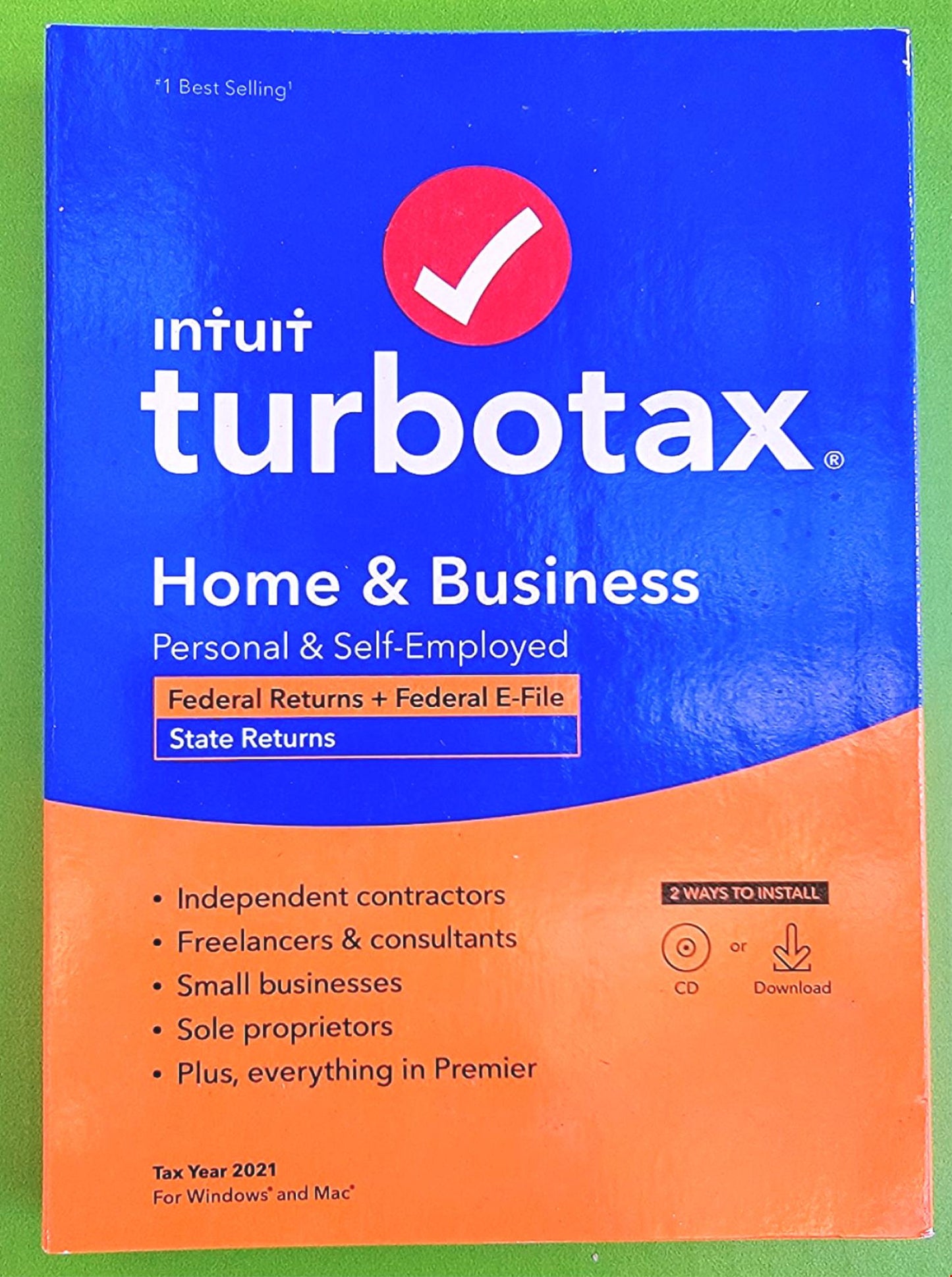 WINDOWS MAC TURBOTAX HOME BUSINESS TAX YEAR 2021 FEDERAL RETURNS E-FILE STATE