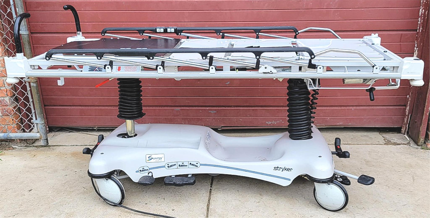 STRYKER 1550 POWER ELECTRIC HOSPITAL EMERGENCY STRETCHER NO-MATTRESS WATCHVIDEO
