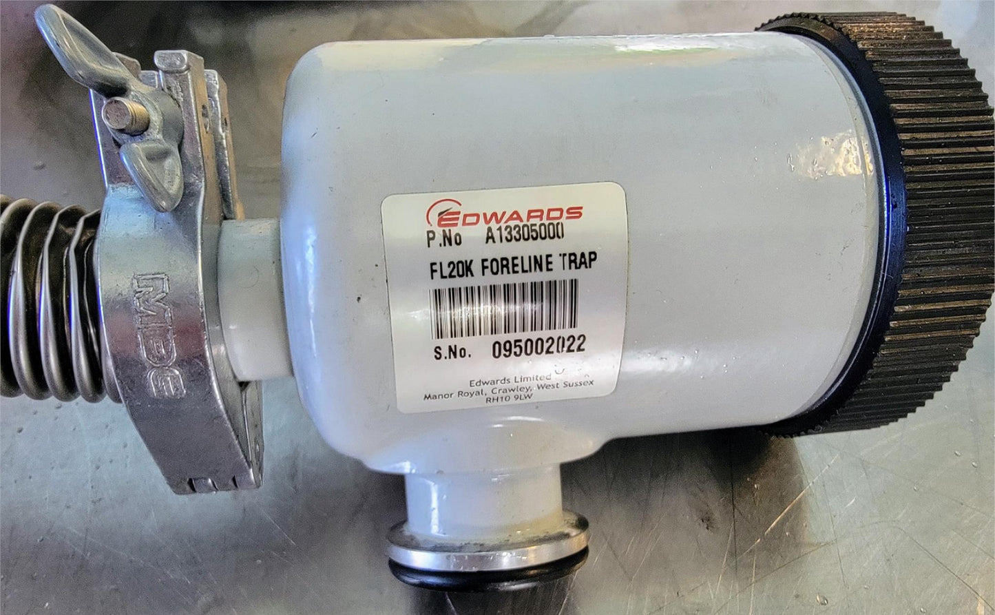 100% EDWARDS RV8 VACUUM PUMP with FL20K FORELINE TRAP 90-DAYWARRANTY WATCH VIDEO