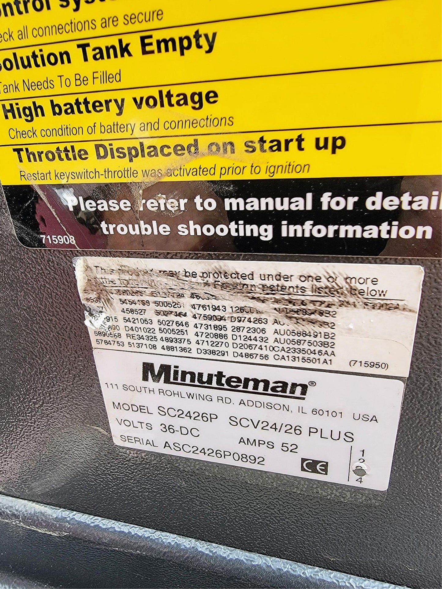 MINUTEMAN SCV 24/26P RIDE ON SCRUBBER LOWHOURS 90DAYWARRANTY WATCHVIDEO FREESHIP