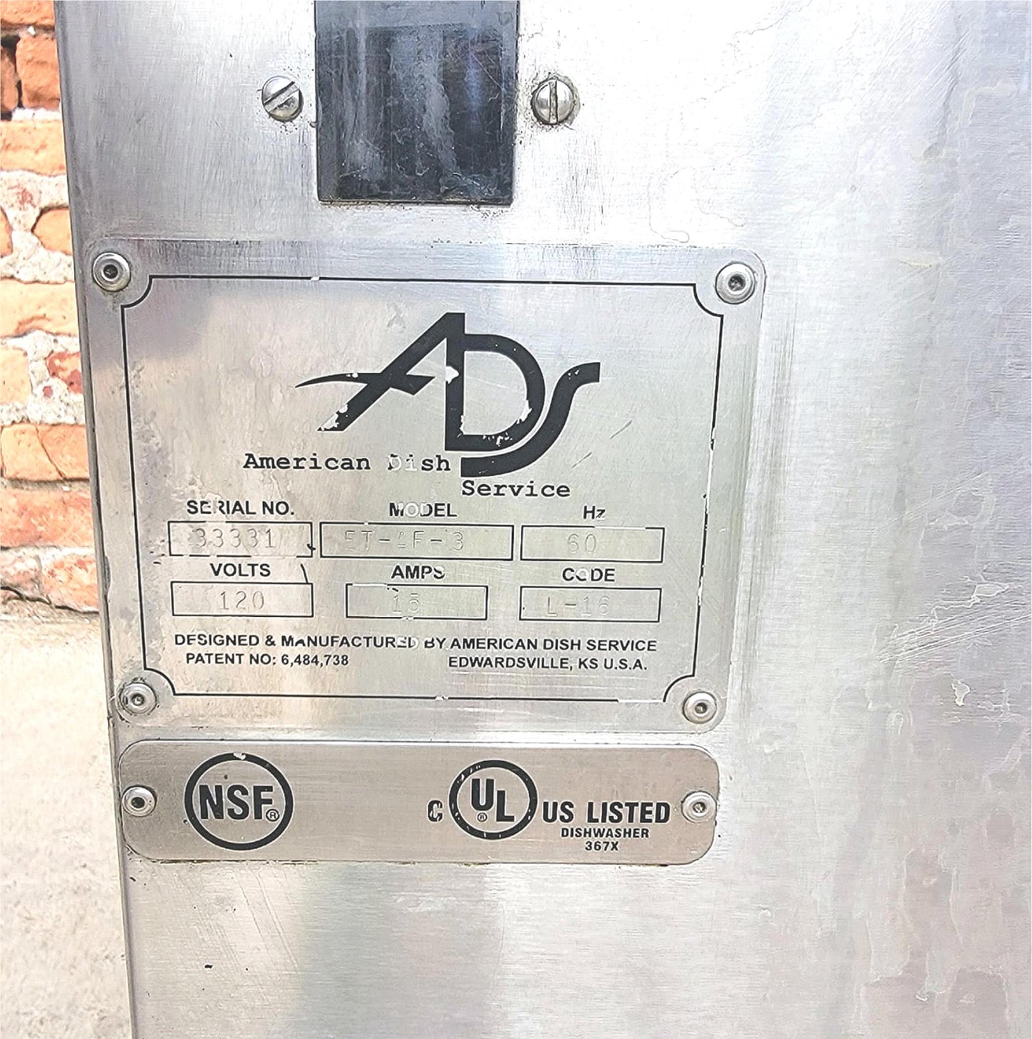 100% ADS AMERICANDISHSERVICE ET-AF-3 COMMERCIAL SPACESAVER DISHWASHER WATCHVIDEO