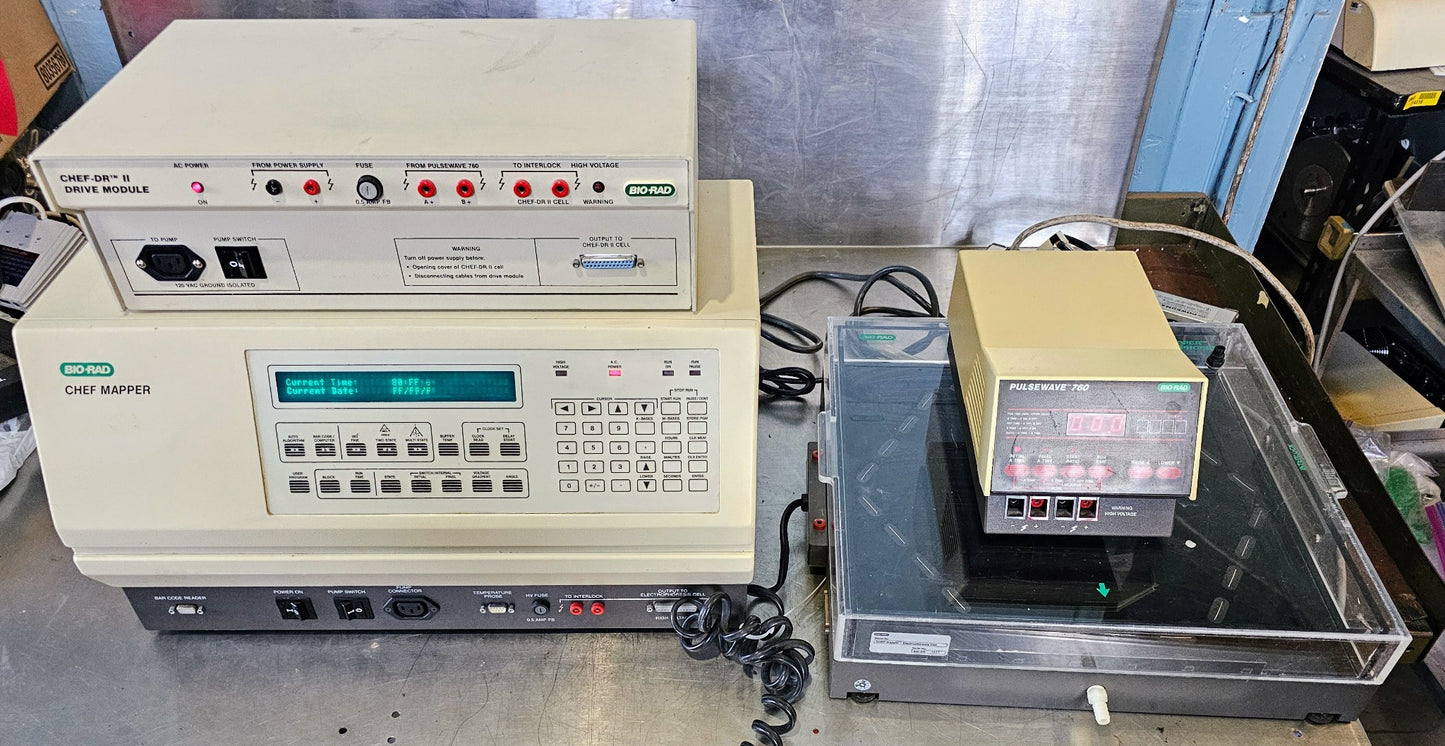 BIORAD ELECTROPHORESIS CHEF-DR II MAPPER 17"x17 GEL RIG PULSE WAVE DRIVE SYSTEM