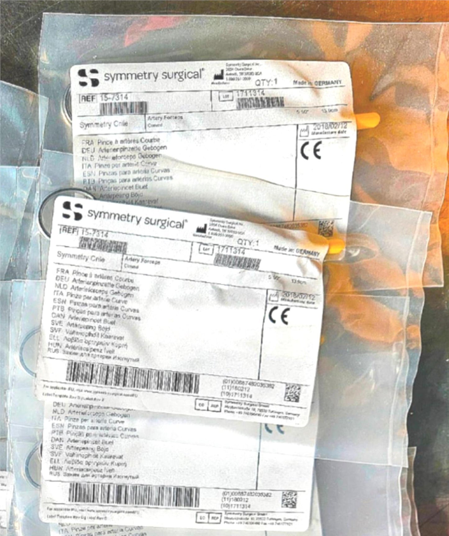 NEW LOT 3 SYMMETRY SURGICAL CRILE CURVED ARTERY FORCEPS 5 1/2" 13.9cm FREE SHIP