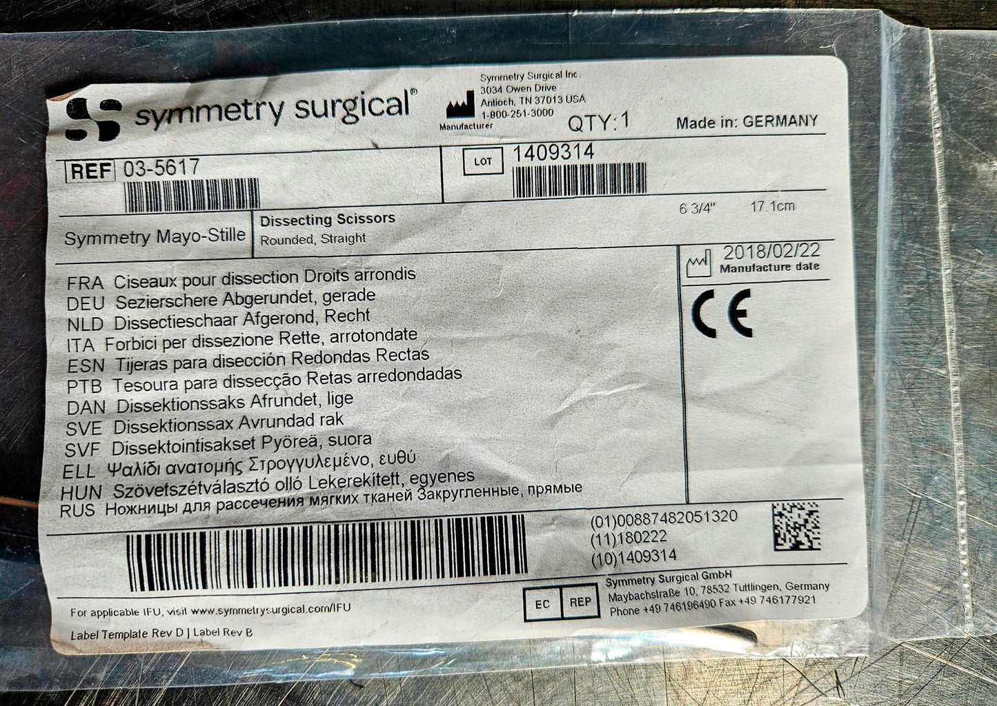 NEW SYMETRY SURGICAL MAYO-STILLE DISSECTING SCISSORS 6"3/4' FREE SHIP