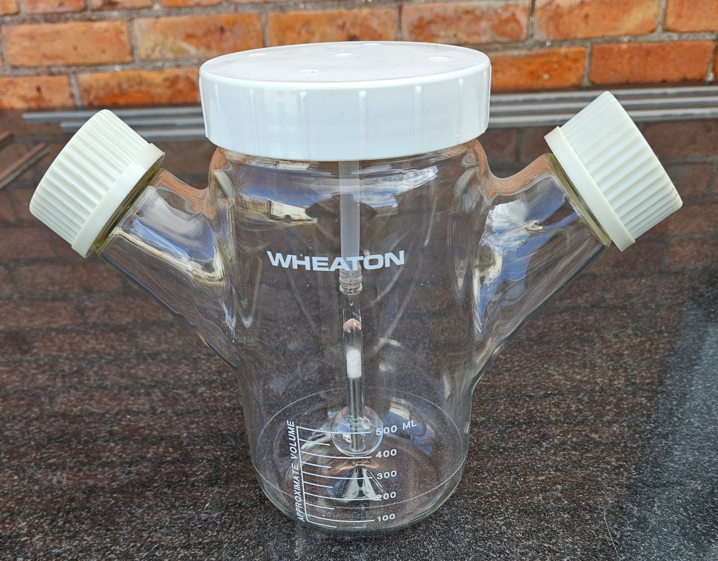 BNEW WHEATON 500ml MAGNA FLEX™ MICROCARRIER SPINNER LAB FLASK 45mm 3 SCREW CAPS