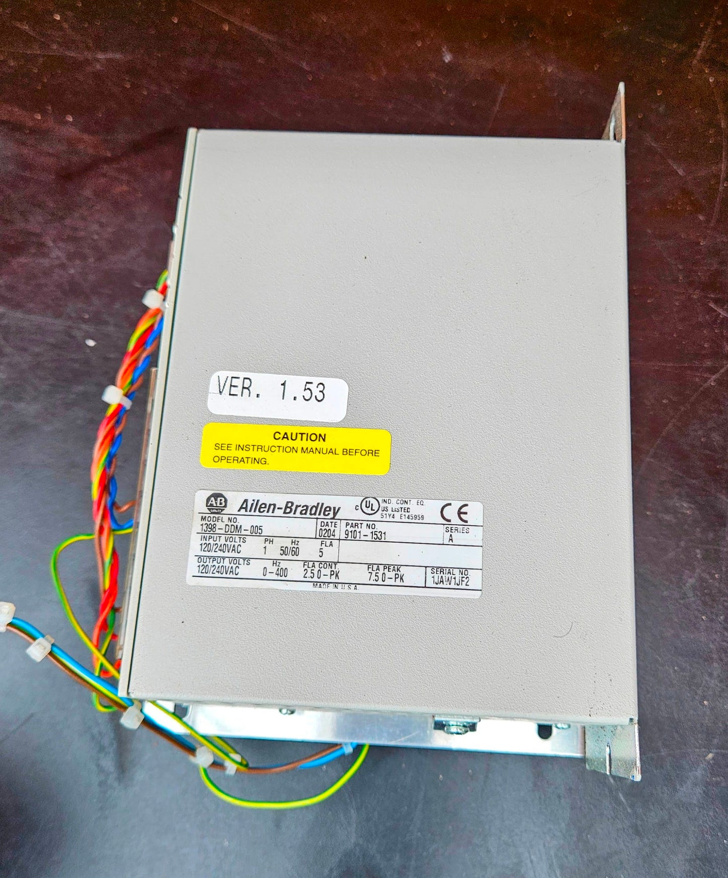 *WARRANTY* ALLEN BRADLEY 1398-DDM-005 SERVO DRIVE with Arcotronics 250VAC 50/60H
