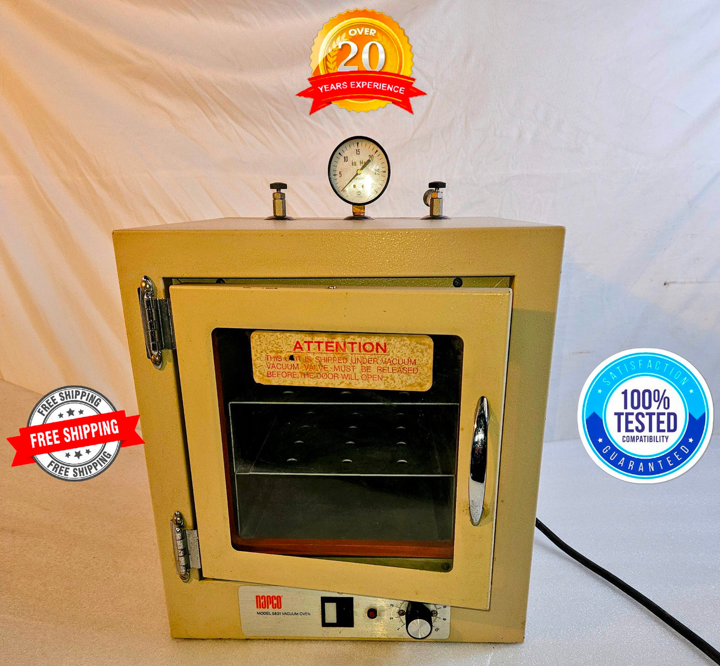 90DAYWARRANTY REFURBISHED NAPCO 5831 LAB VACUUM OVEN 0.45cuft 550W 120V FREESHIP