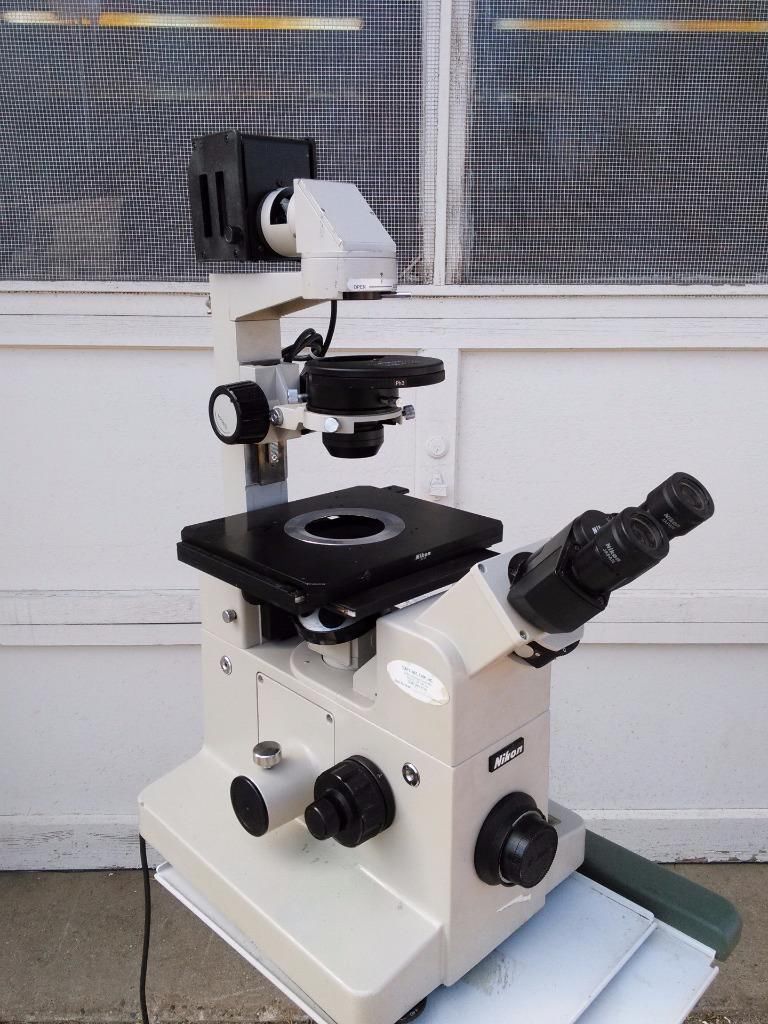 NIKON DIAPHOT PHASE CONTRAST INVERTED MICROSCOPE 20x 10x 4x & Eyepiece