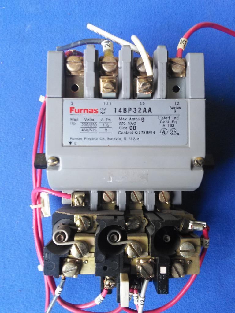 FURNAS 14BP32AA Ser A Size 00 3 Phase Starter w/ Overload Relay 48DC31AA3 Ser B