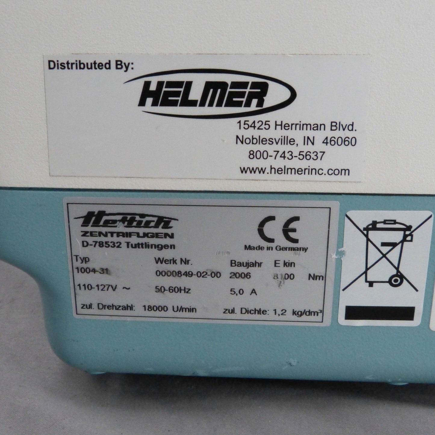 100% 90-DAY-WARRANTY HETTICH EBA 21 CENTRIFUGE 1118-01 ROTOR FREE SHIP