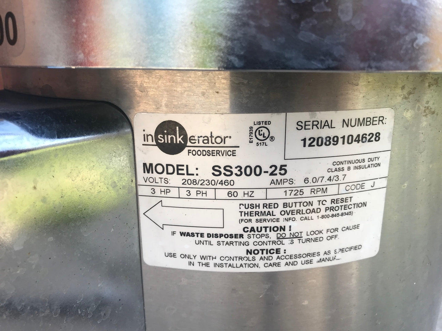 WASTE XPRESS INSINKERATOR DISPOSAL CONTROL CENTER WX101A-3 FOOD REDUCTION SYSTEM