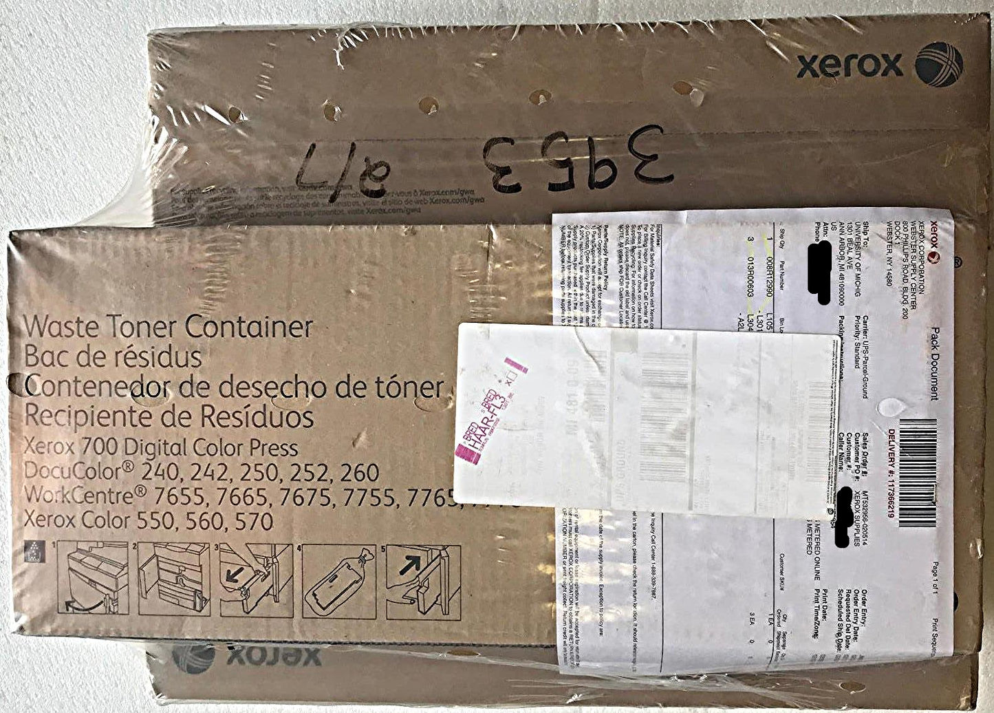 3 XEROX GENUINE OEM CARTRIDGE 013R00603 & 1 008R12990 WORKCENTRE 7655 DocuColor