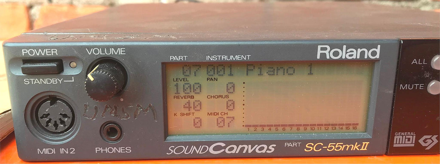 ROLAND MIDI SOUND GENERATOR SC-55mkII ORIGINAL POWER SUPPLY MOUNT RACK FREE SHIP