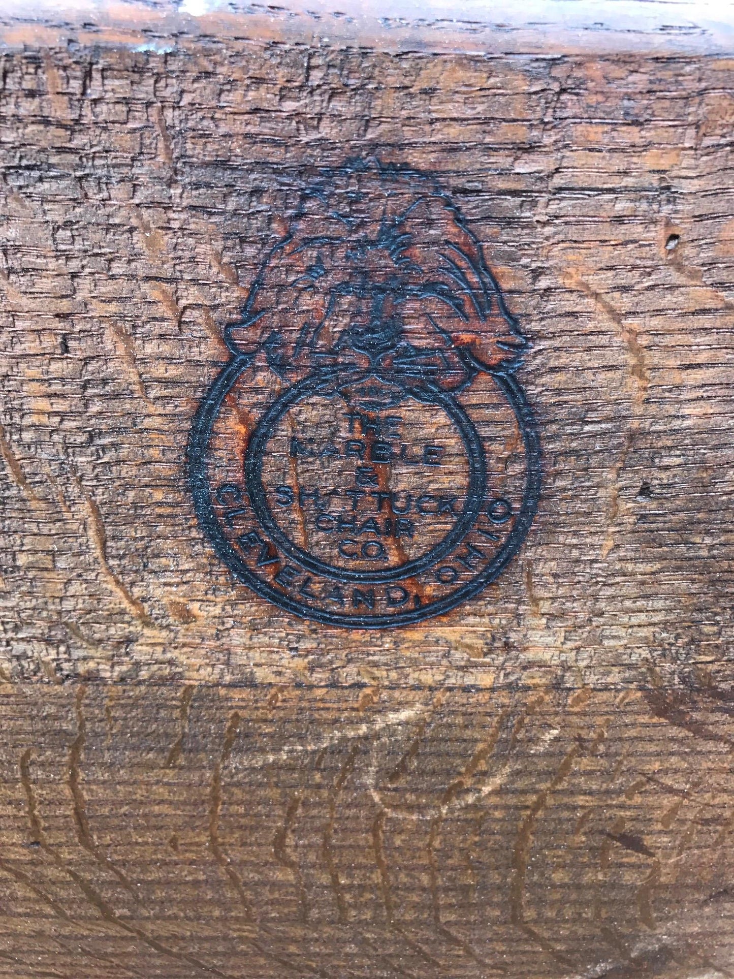 1928 1938 MARBLE & SHATTUCK Co. ANTIQUE OAK WINDSOR BENCH 6'ft x 38h FREE SHIP