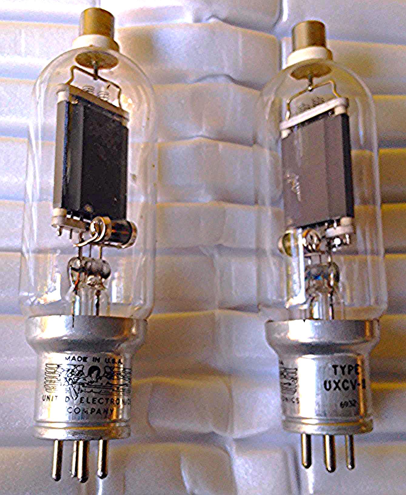 PAIR MILITARY UNITED ELECTRONICS TYPE UXCV-II 6932 VACUUM TUBE TUBES GREAT CONDI