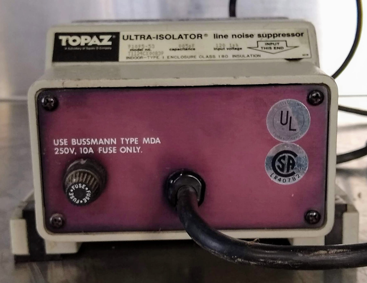 TOPAZ ULTRA-ISOLATOR NOISE SUPPRESSOR 91095-53 120 Volt 500Watts 100% FREE SHIP