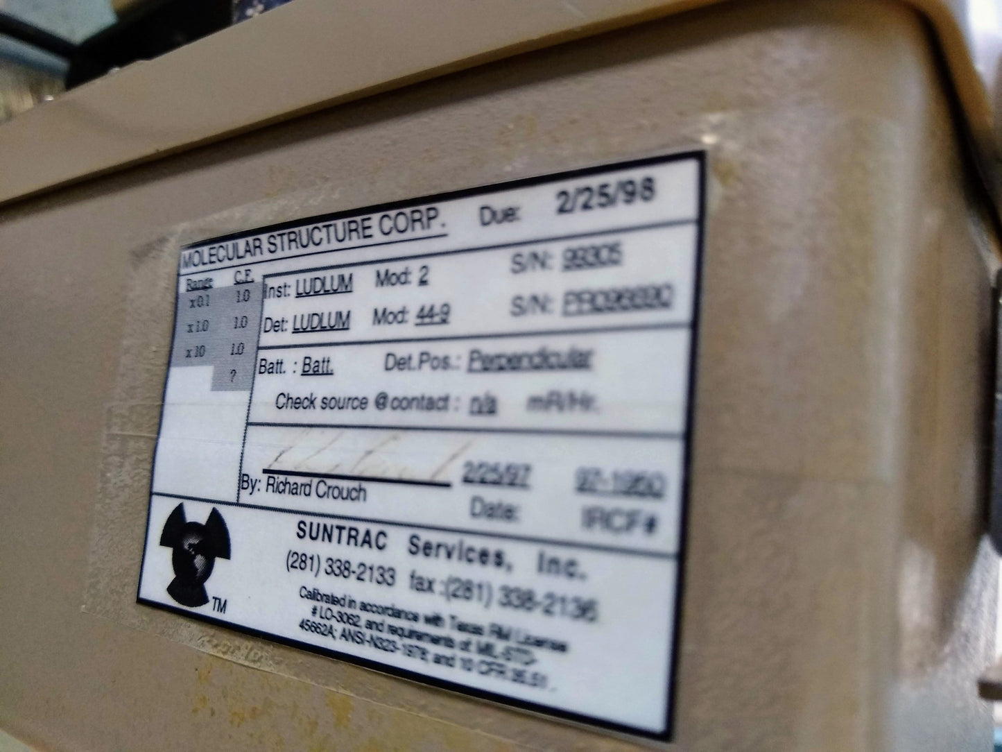 LUDLUM 2 SURVEY METER with 44-9 ALPHA BETA GAMMA RADIATION DETECTOR FREESHIPPING