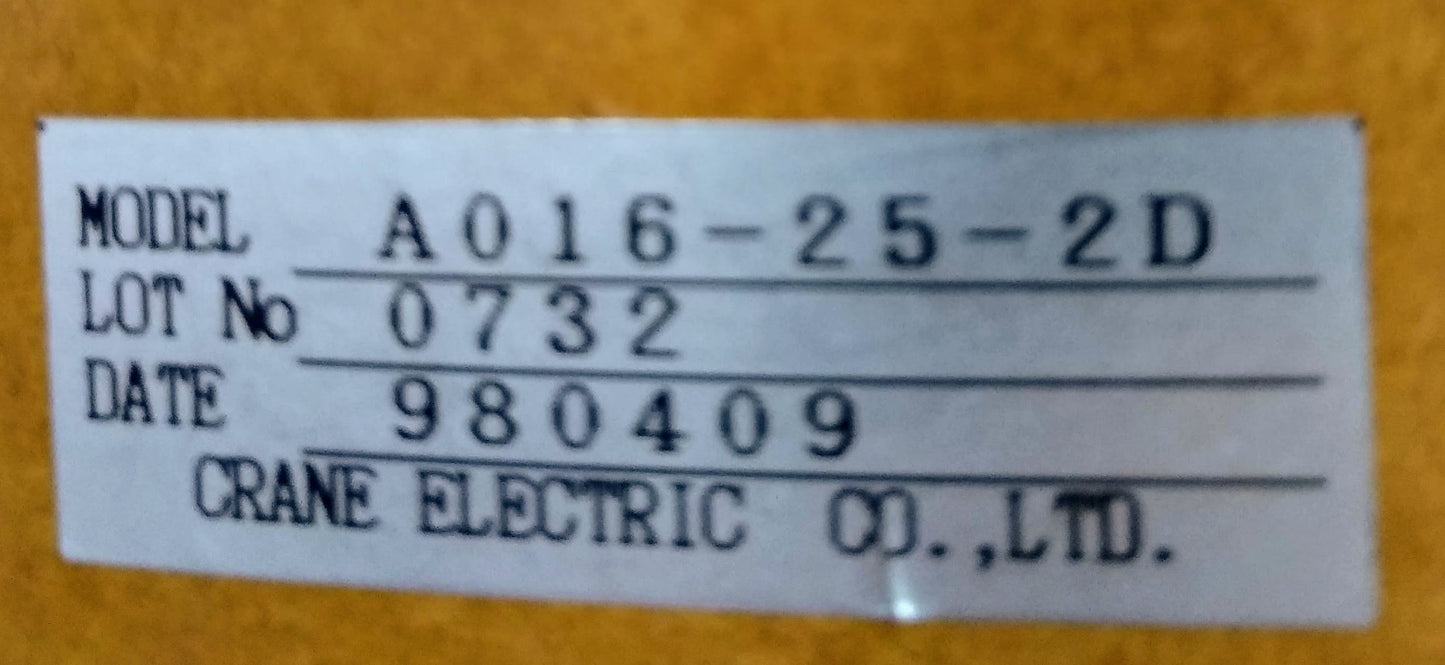 1 UNIT of CRANE ELECTRIC A016-25-2D 210V to 270VDC STEP-UP TRANSFORMER FREE SHIP