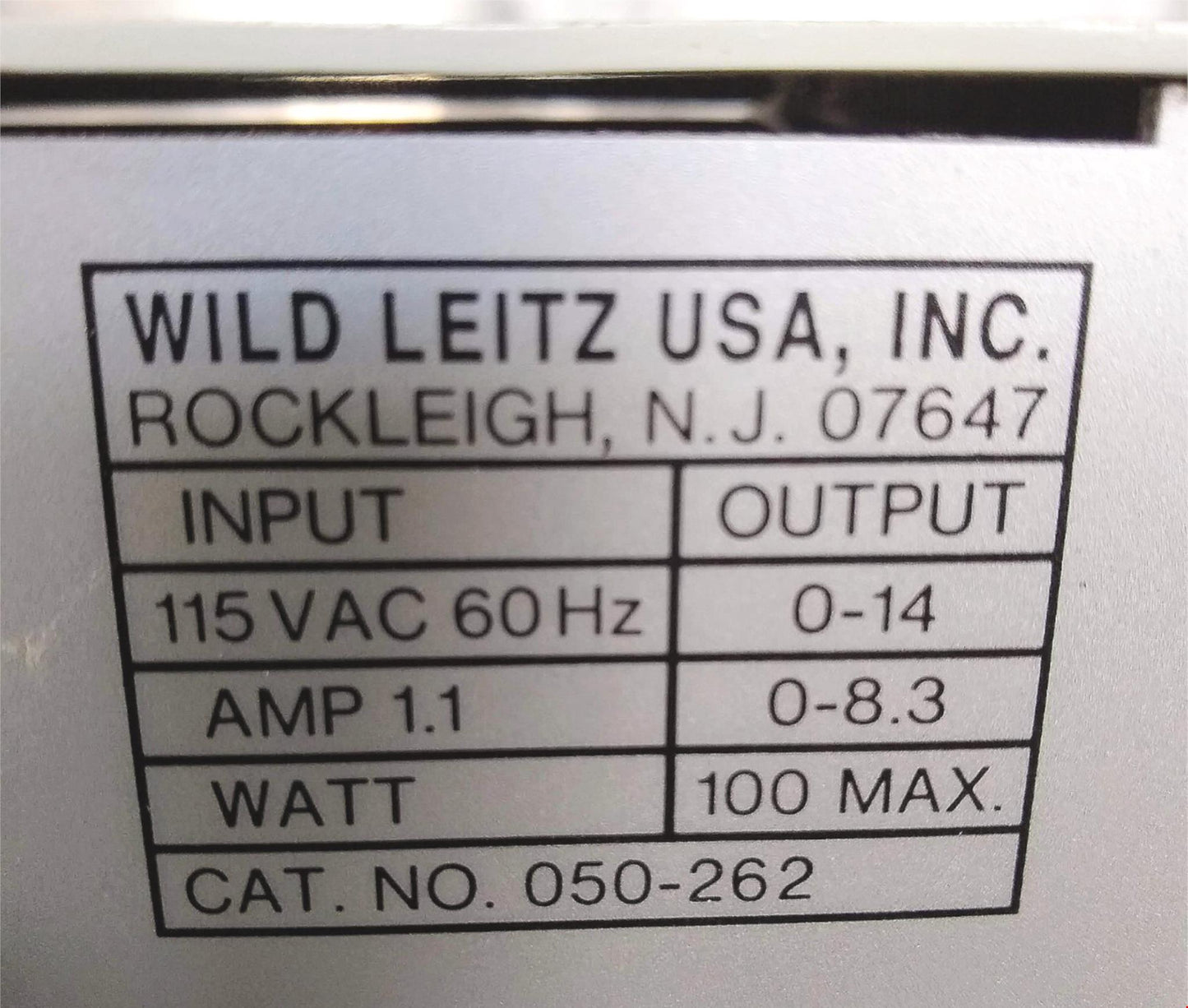 WILD LEITZ® 050-262 MICROSCOPE POWER SUPPLY WORKS GREAT 90-DAY-WARRANTY FREESHIP