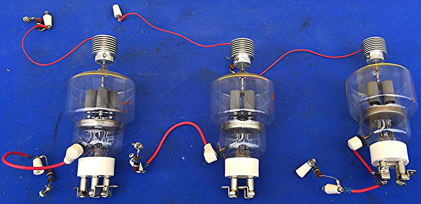 3 EIMAC 304 TL 6406 VACUUM TUBES & PIN TUBE SOCKET WORK PERFECT FREE SHIP