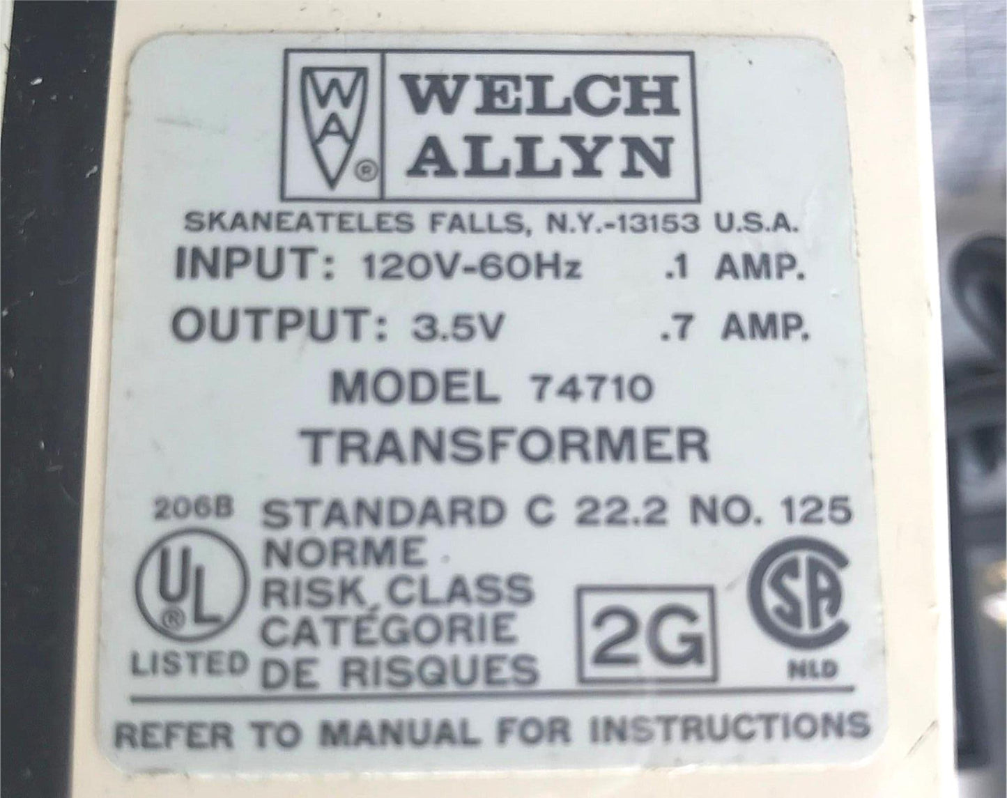 WELCH ALLYN 74710 SERIES TRANSFORMER OTOSCOPE25020 OPHTHALMOSCOPE 11720 FREESHIP