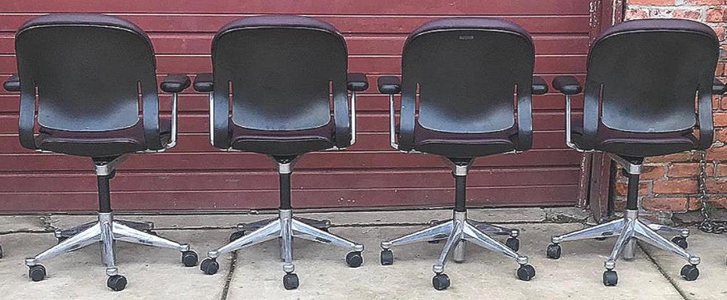 4 HERMAN MILLER EQUA FAUX LEATHER SWIVEL OFFICE ARMCHAIR CONTEMPORARY MODERN