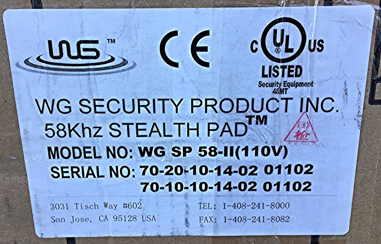 WG SP 58-II STEALTH PAD MAGNETIC DEACTIVATOR THEFT ALARM & SENSORMATIC DI380