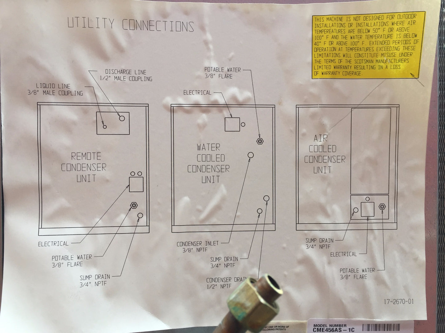 SCOTSMAN 480lbsDay MODEL CME456AS-1C AIR COOLED ICE MACHINE BH360S BIN FREESHIP
