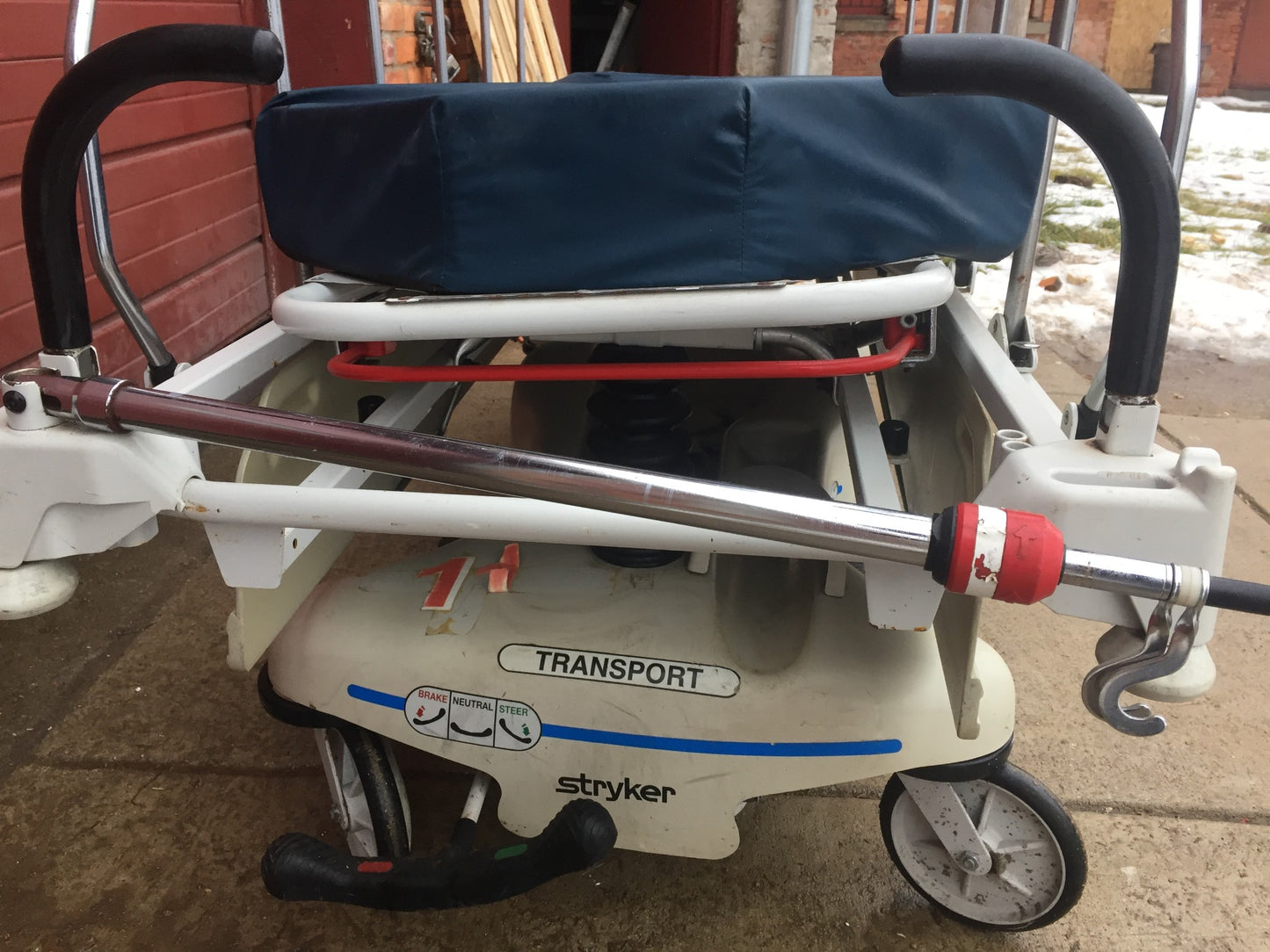 STRYKER 721 BIG WHEEL PAD GLIDEAW HOSPITAL EMERGENCY GURNEY BED STRETCHER CLINIC