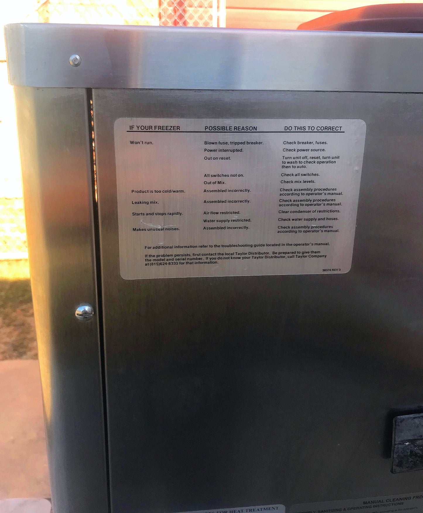 TAYLOR CROWN C717‑33 YOGURT ICE CREAM SHAKE SOFT FREEZER WHEELS MANUAL FREE SHIP