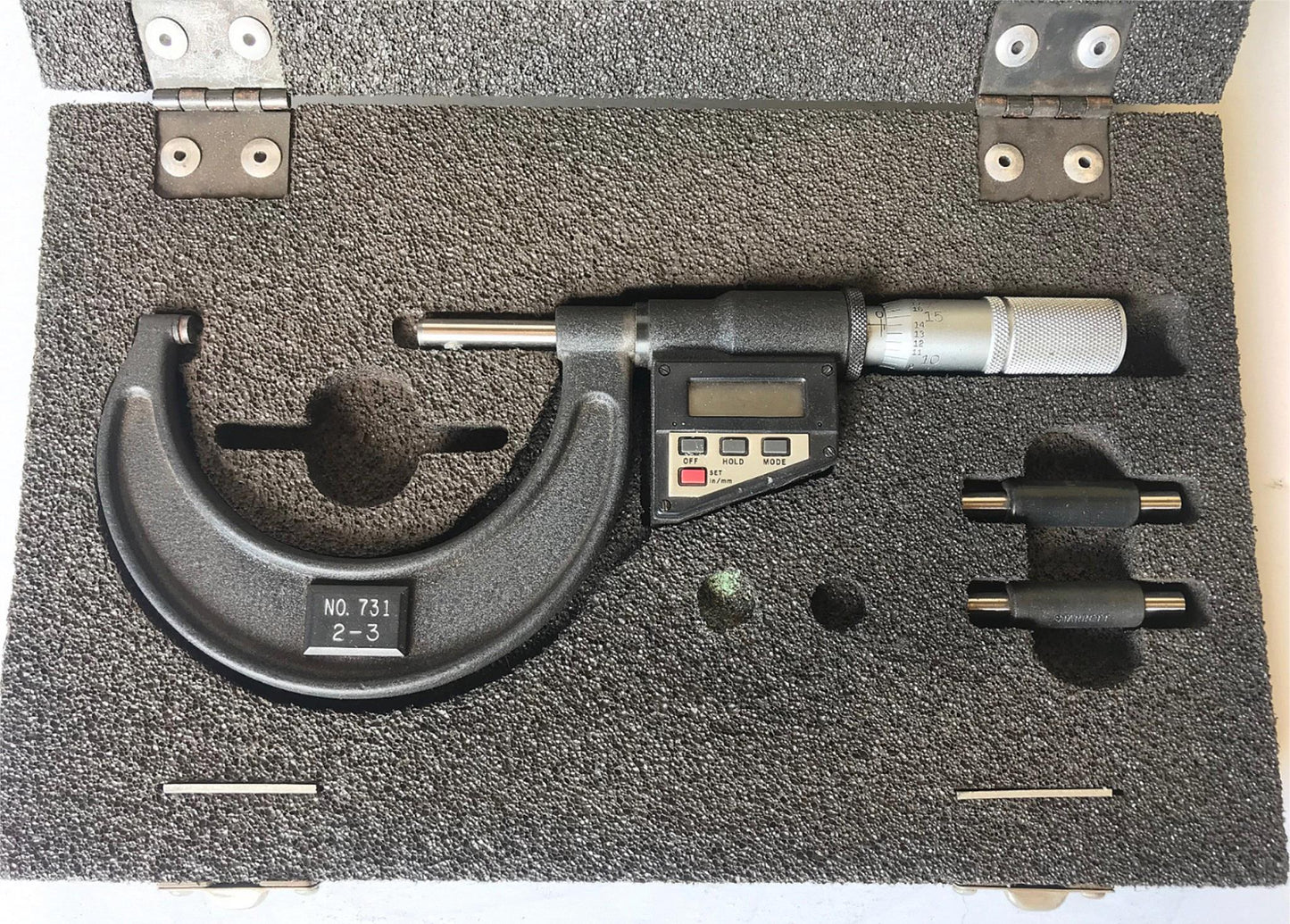 STARRETT 731 2-3 DIGITAL MICROMETER & CASE FREE SHIP