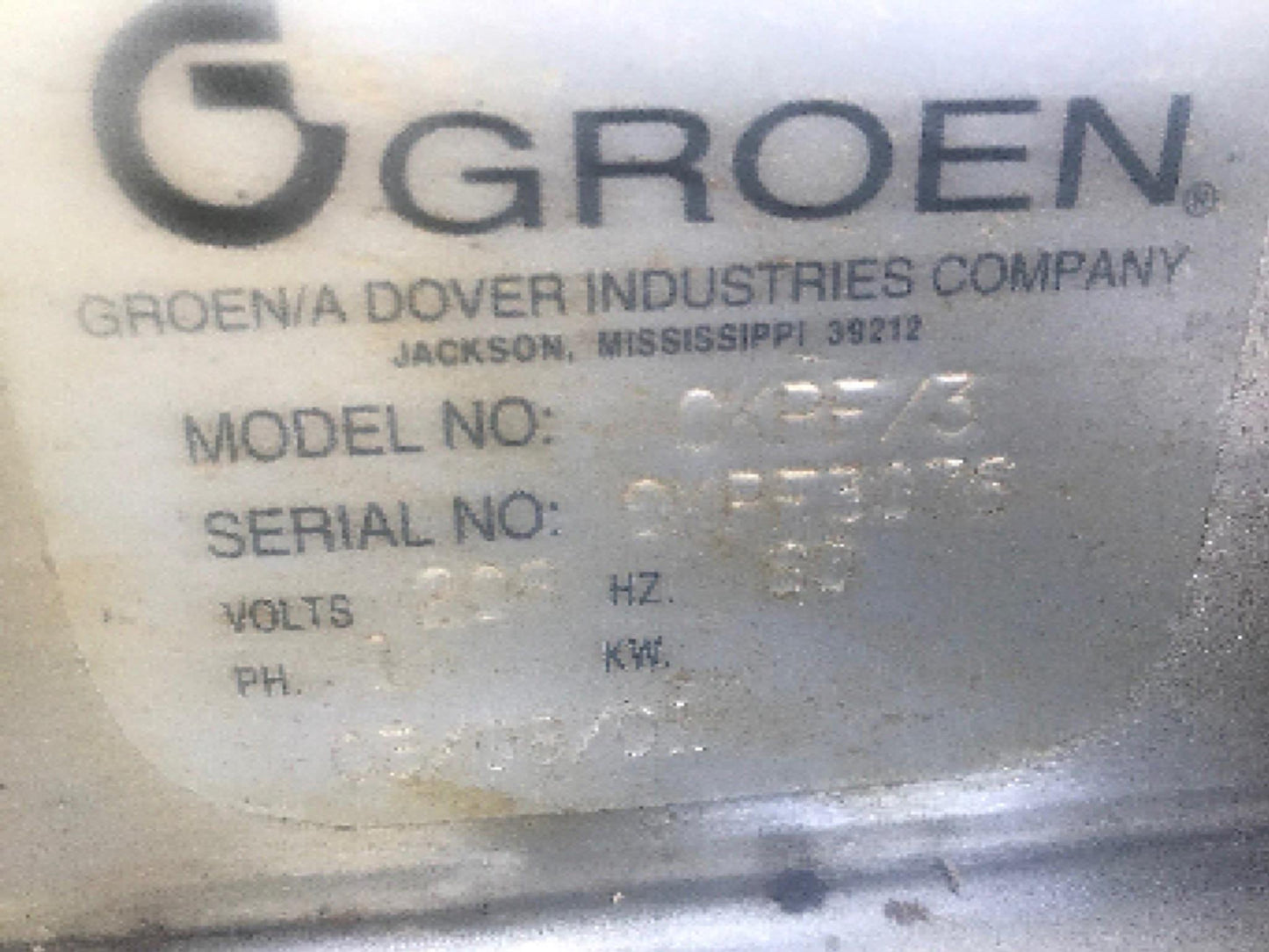 GROEN MODEL CKPF/3 MOBILE PUMP FILL STATION KITCHEN WATCH VIDEO FREE BUSINE SHIP