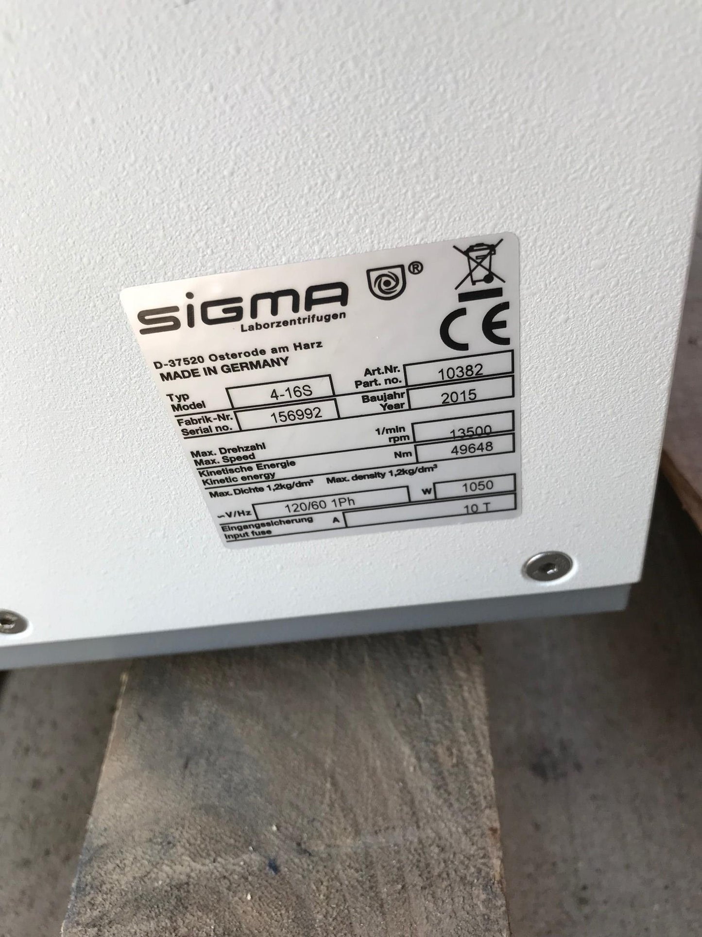 SIGMA® 4-16S 13.500 RPM DIGITAL GERMANY CENTRIFUGE & ROTOR WATCH VIDEO FREE SHIP